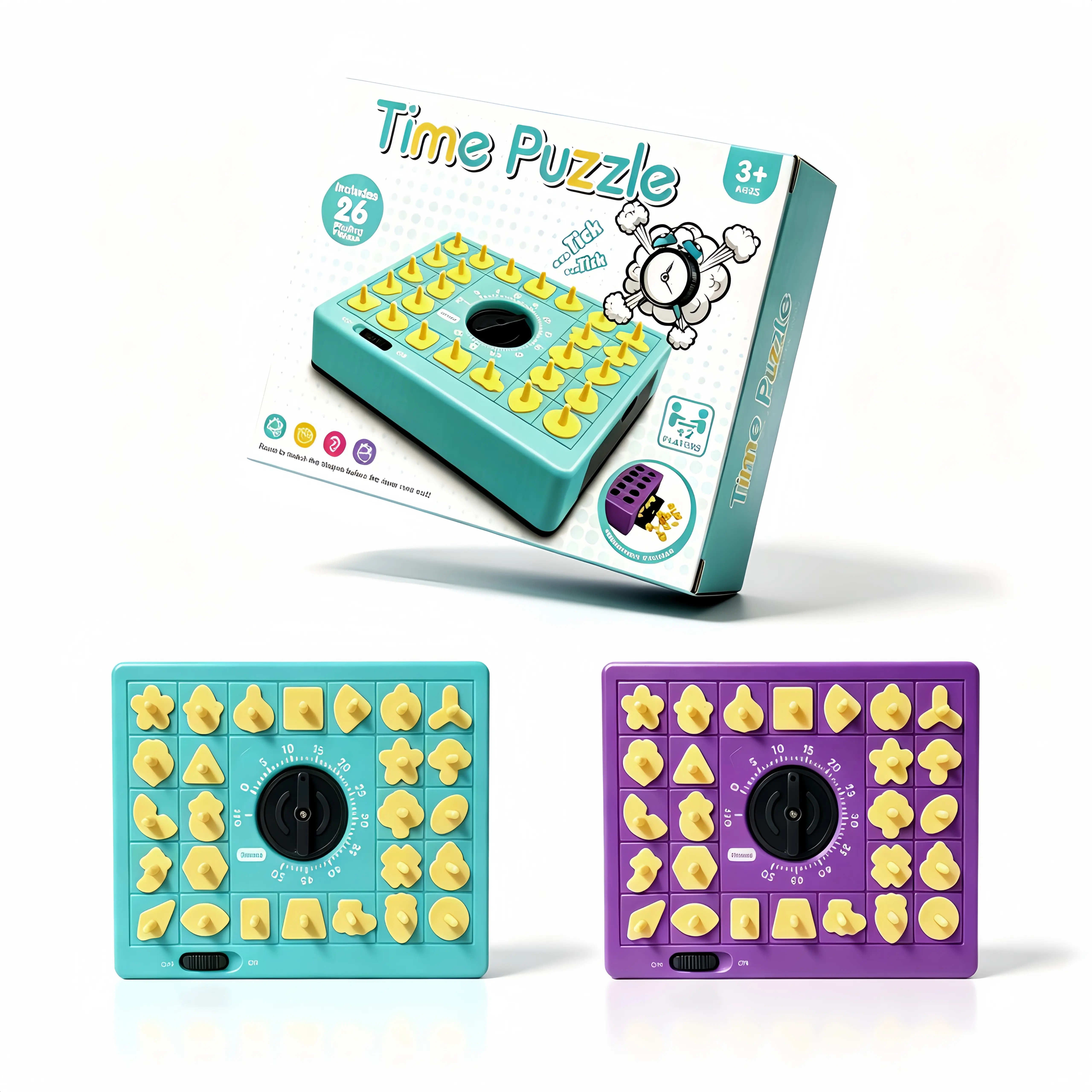 Timed Shape Sorter Puzzle with Timer, Plastic Parts & Blocks - Montessori Fine Motor Educational Toy for Kids Ages 3+ | Birthday Back to School Gift