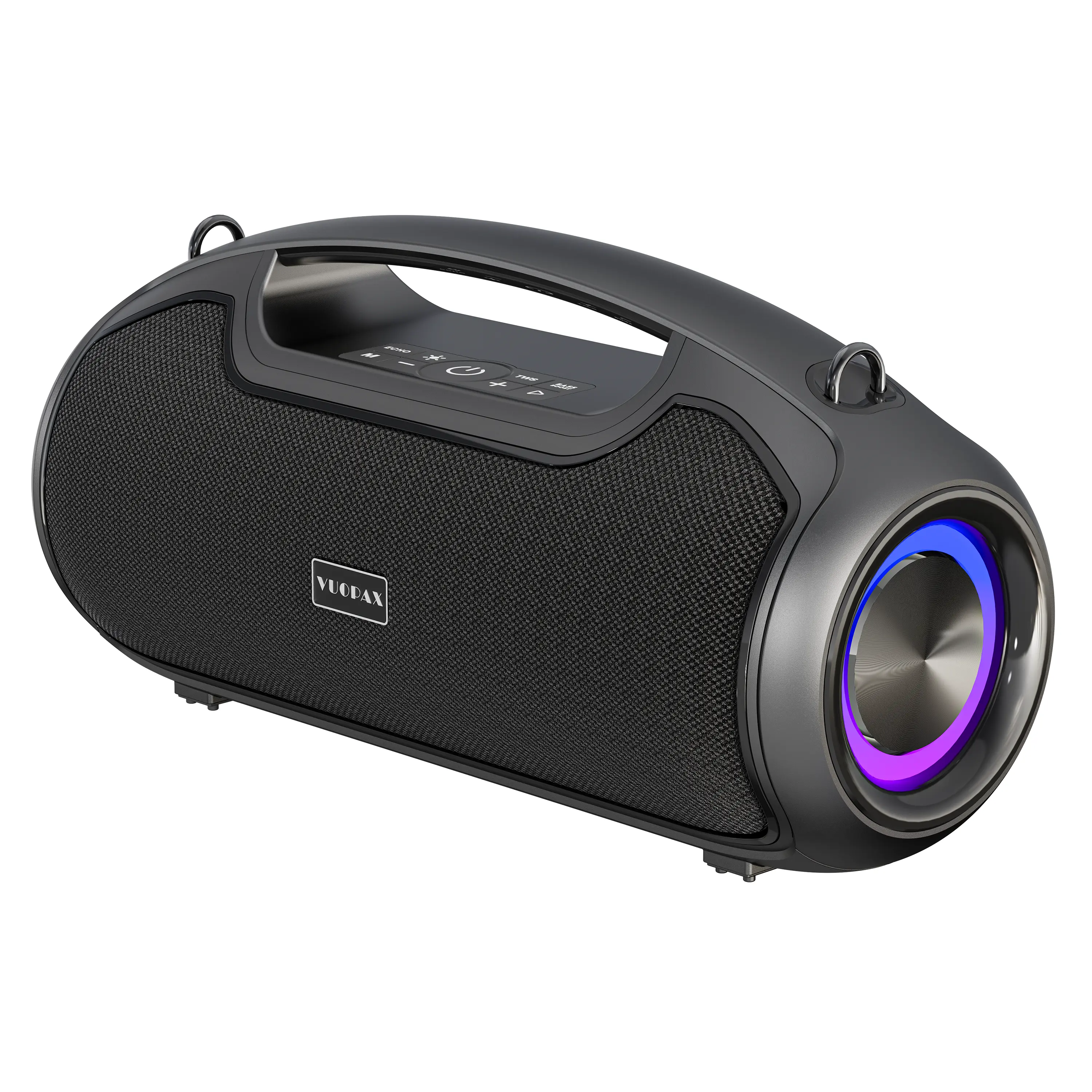 Vocan Portable Bluetooth Wireless Stereo Speakers, 200W Peak Sound, Deep Bass w/ 2 Subwoofers & Tweeter, DSP Bass Boost, IP65 Waterproof, Fast Charging, TWS, TF/USB/AUX, 24H Playtime, Stereo Speaker, Wireless Speakers