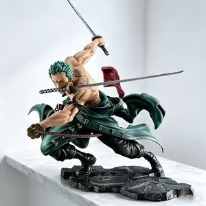 One Piece Roronoa Zoro Figure, Santoryu Three-Sword Style Battle Form，Zoro Collectible Statue, Three Thousand World Pose with Detailed Base，Epic Battle Stance with Flowing Cloak，Collectible for Fans & Display，With Santoryu Swords and Signature Base
