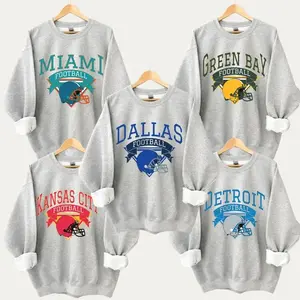 Sport Sweatshirt, Ash Grey Sweatshirt Vintage 80s Retro Style Football Sweatshirt Unisex Graphic Sweatshirt, Top Men Women Sweatshirt, Unisex Ash Grey Sweatshirt