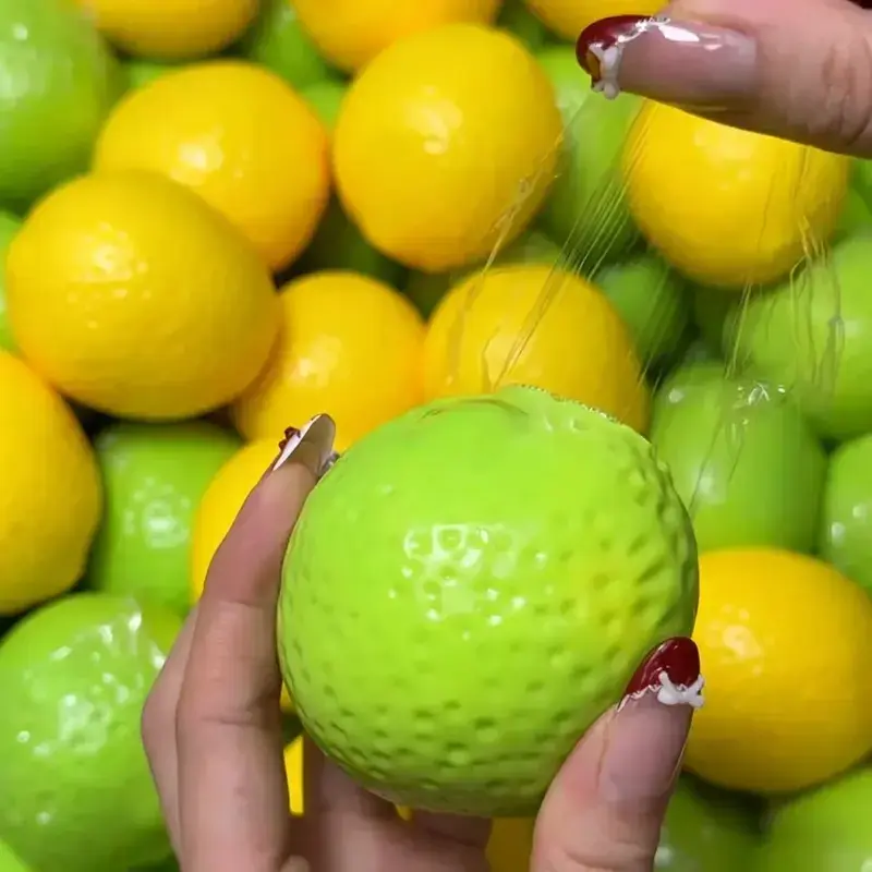 2026 new Crunchy Squishy Lemon-Lime Green Fruit Fidget Toy, Crispy Bead-Filled ASMR Squeeze Item for Desk Sensory Play & Gifting (Stress Relief Novelty Product)