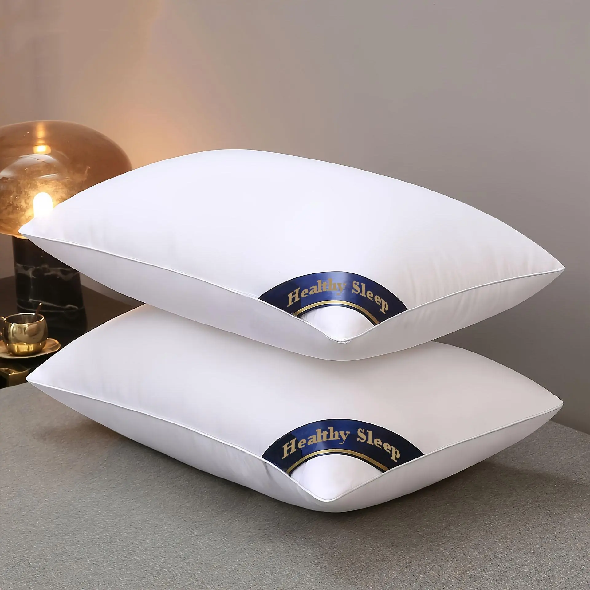 1 Pc Luxury High-Backed Pillow - White Elastic High-Backed Pillow - Soft and Comfortable Pure Color - Suitable for Bedroom - Sleep Pillow for Bed - 5-Star Hotel or Home Use Single Adult High-Backed Pillow