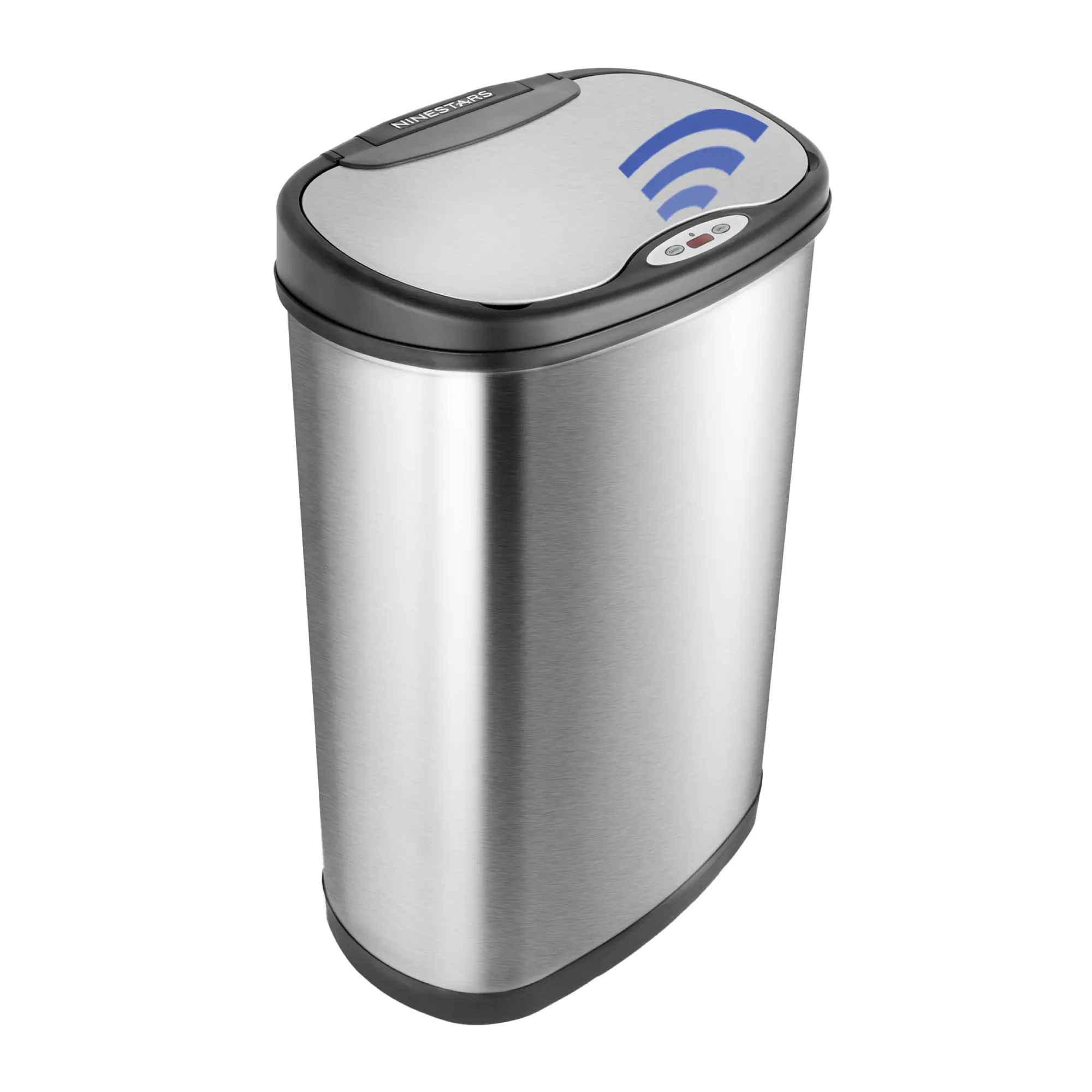 Nine Stars Automatic Kitchen Trash Can, 13 Gallon Stainless Steel, Motion Sensor Hands free Soft Close Lid Garbage Bin Silver