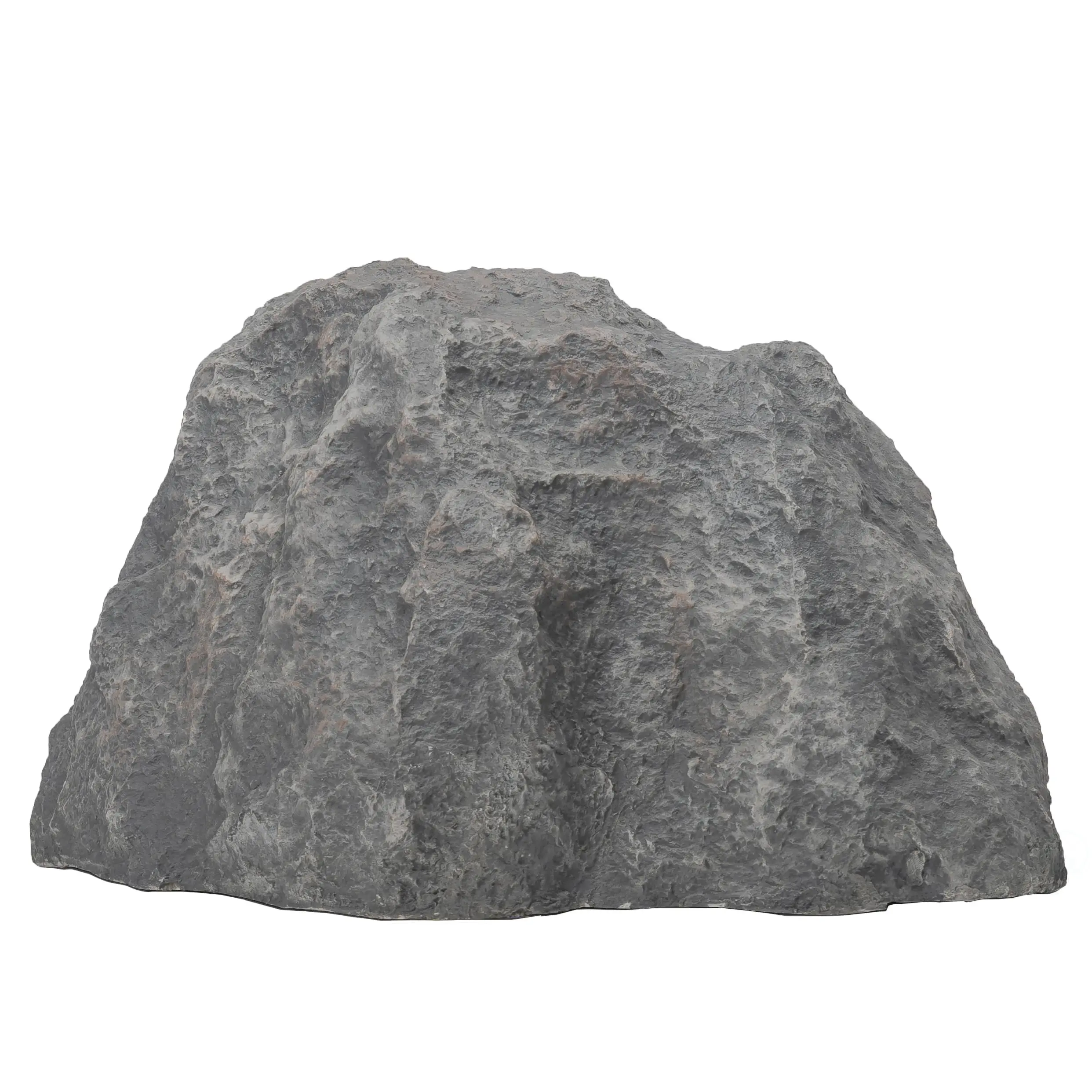 Gardenised QI004605 3 lb Durable Fiberglass Artificial Rock, 16in W x 13in D x 9in H Charm-Shape Weatherproof Faux Granite Grey Ground-Mounted Decorative Stone, Hides Fixtures for Patio/Garden (Home Improvement Garden Supplies), Durability