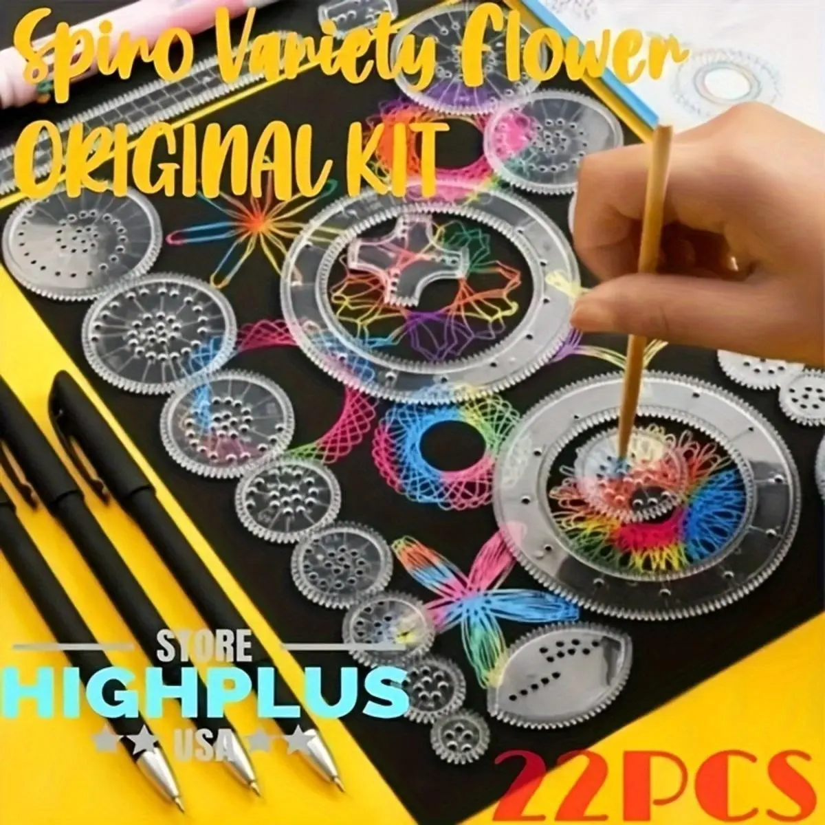 Transformative Drawing Ruler Set, Educational Toy Style Gear Rolling Pattern, Multifunctional Rulers for Flower Spiral Star Shapes, Stationery Set, Visual Learning Tools, Art Supplies