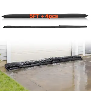 Fathersdaygift VEVOR Flood Barrier, 4 Pack, 5x 0.7 ft Flood Bags Activated by Water, Reusable Water Absorbent Barrier, Sandless Sandbags Blockage, Flooding Prevention Bags for Home, Doorway, Basement, Garagedealsforyoudays