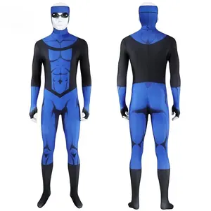 Mark Grayson Cosplay Invincible Season 3 Mark Costume Blue Elastic 3D Printed Zentai Suit Mask Outfit Halloween Custom Made