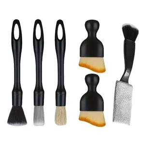 6-Piece Car Detailing Brush Set for Interior Cleaning - Premium Car Wash Brush for Professional Results, Dash Duster Brush for Auto, Truck, SUV, RV Interior Cleaning outdoorfun