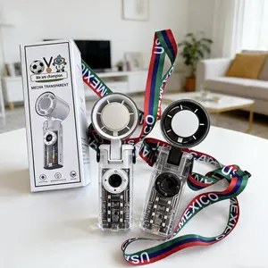 Handheld Clip Fan with LED Ambient Light, Rechargeable 4000mAh Battery, 5 Speeds, 120° Adjustable Ice-Cooling Airflow - USB Personal Fan for World Cup 2026 Watch Parties, Tailgating & Stadium Cooling - Perfect Summer 2026 Essential