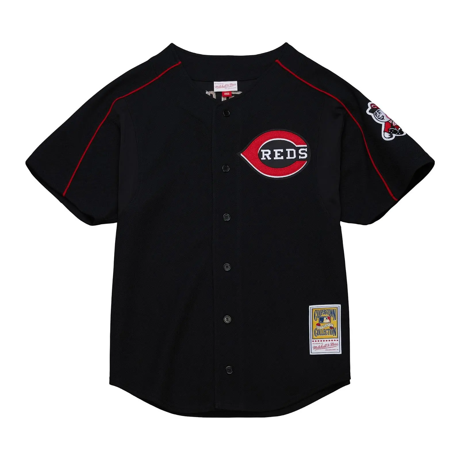 Barry Larkin Cincinnati Reds Black 2004 Authentic Batting Practice Jersey MLB Throwback Baseball Cooperstown Fan Gear Mitchell & Ness