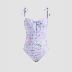 Cider [4 colors, size 2-10] Floral Sea Underwire One Piece Swimsuit