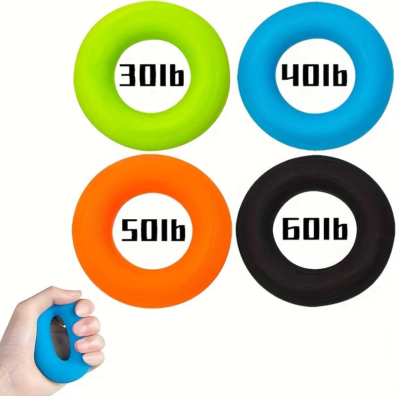Set of 4 Hand Strengthening Tools, 30LB-60LB Forearm And Finger Grip Trainer, Muscle Development Finger Exerciser, Silicone Ring for Strength Training, Sports, Rock Climbing, And Fitness