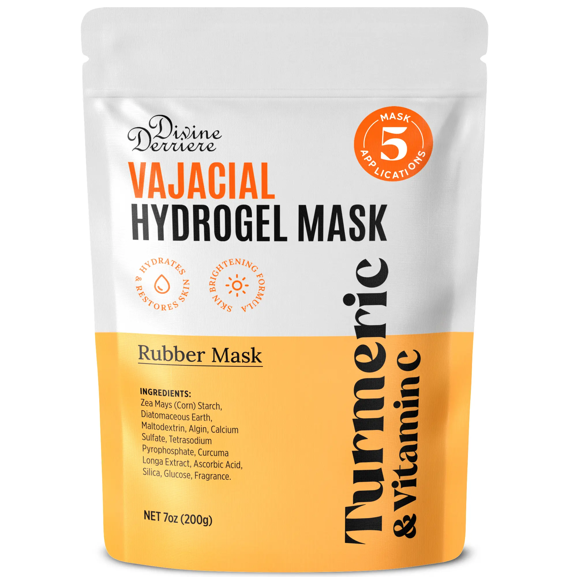 Divine Derriere FOR YOUR KITTY Vajacial Hydrogel Mask with Turmeric & Vitamin C COMPLETE KIT - Deeply Purifying & Super Hydrating Facial and Vajacial Masks - Modeling Rubber Mask for Post Wax & Shaving Bikini Area Skin Care Repair Hydrojelly Peel-off Mask