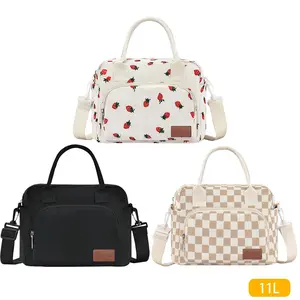 Nifogo 11L Durable Portable Insulated Lunch Bag Unisex Water Resistant Cooler Tote for Work & Picnic Expandable 15L Capacity Sleek Black Color