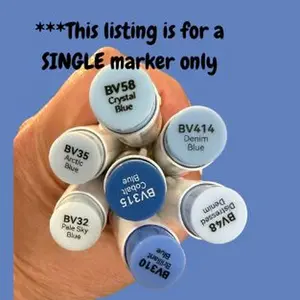 Ohuhu BV310 Brilliant Blue Alcohol Marker, Blue Violets Honolulu B Brush-Fine Tip Single Color Art Marker, Art Supply for Artists, Art Markers
