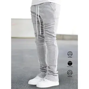 Classic Design Flared Trousers, Men's Casual Stretch Hip Hop Style Joggers For Performance Leisure Activities