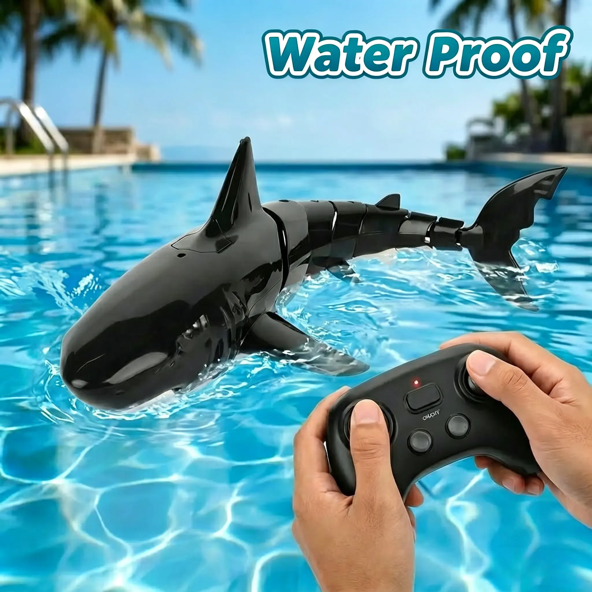 AOTAROW Remote Control mosasaurus Shark Toys for Boys Kids, 1:18 Scale High Simulation Shark for Pool, 2.4Ghz Electric RC Shark Boat Fish Toys with Light & Spray, Toy Shark Gifts for 6 7 8 9 Year olds Kid Boys men Girls
