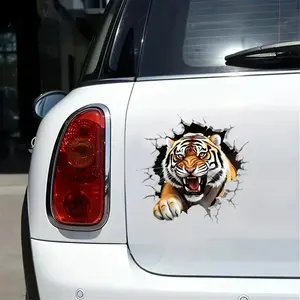 Tiger Pattern Car Sticker, Self Adhesive Truck Car Decal, Bumper Sticker, Universal Car Exterior Decoration Accessories for Car, Motorcycle & Laptop, Sticker For Cars, Car Vehicle Decoration, Truck Decals