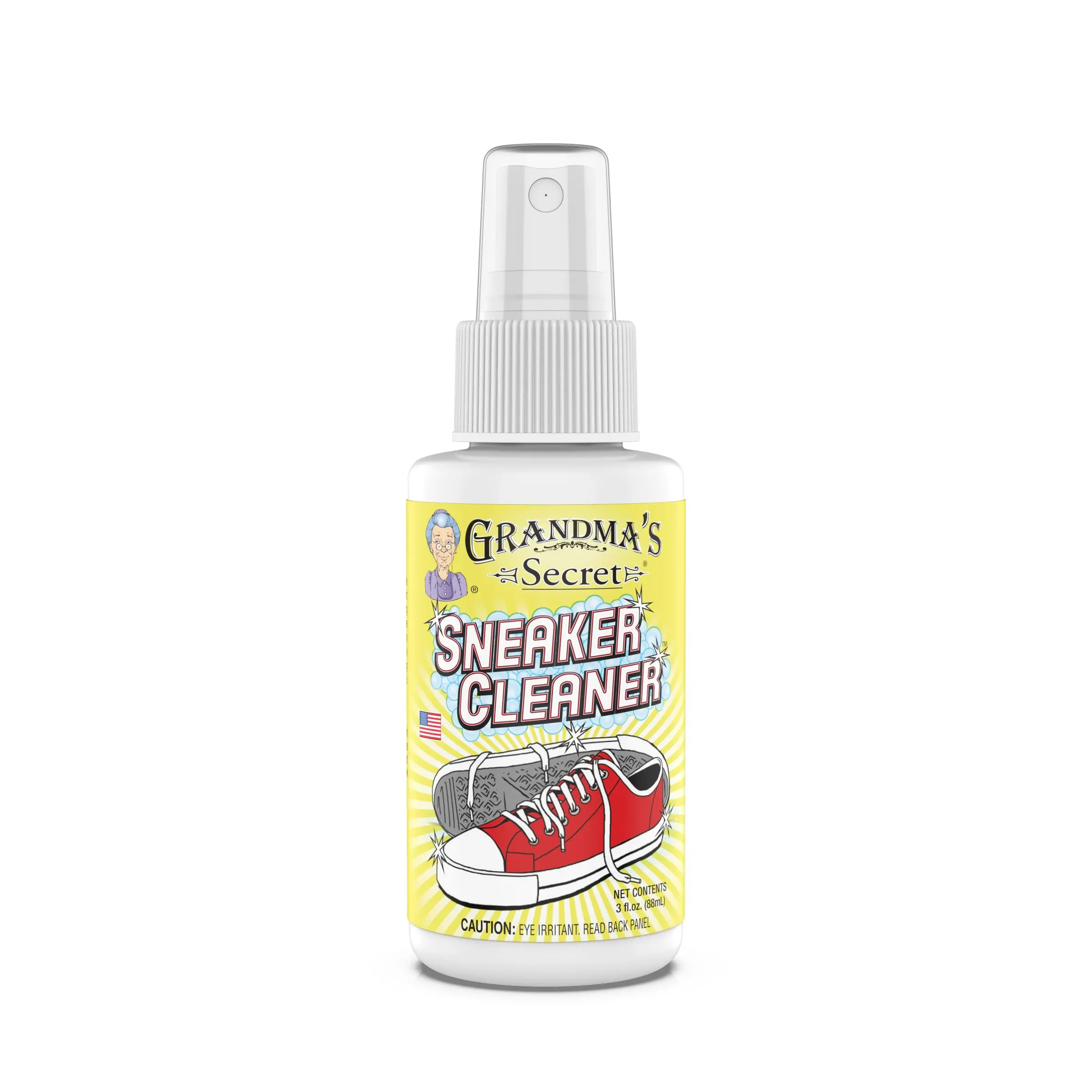Grandma's Secret Shoe Cleaner - Stain Remover Spray for Rubber, Canvas and Leather - Removes Dirt, Grime and Grass - Sneakers Cleaner for Outdoor Shoes, Slippers and Moccasins