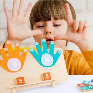 math board Educational Number Blocks & Finger Counting Tool - Wooden Math Learning Toy for Ages 3+, Early Cognitive Skills & Math Operations Development