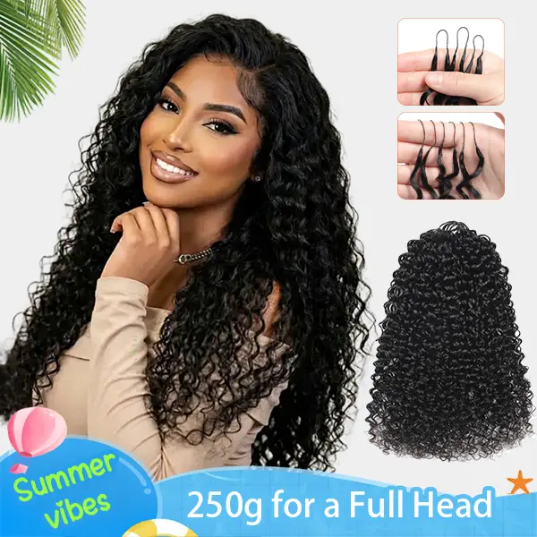 ElNbeauty Crochet Hair Human Hair Extensions Natural Black Pre-Separated for Invisible Knotless Boho Braids Burmese Curly 50g/Pack, 4-5 Packs for Full Head, Multiple Curly & Wave Textures Protective Hairstyles For Black Women Vacation Hair #Summervibes