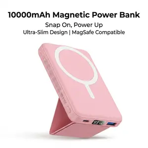 Podoru 10000mAh for MagSafe Magnetic Wireless Charger, Fast Charging Power Bank with Foldable Stand and USB-C Cable for iPhone 17/16/15/14/13/12 Series