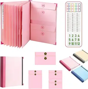Accordion File Organizer Manila Pocket Document Folder for Passports, Birth Certificates & Important Papers, Office & Home Storage