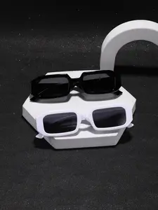 Men's Retro Rectangular Small Frame Sunglasses, Stylish Lightweight Design, Uv100 Protection, Perfect for Travel and Parties