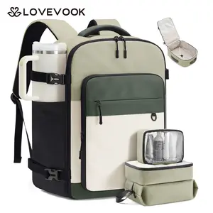 LOVEVOOK Travel Backpack for Women & Men, 40L Large Airline Approved Carry on Backpack for Travel, TSA Personal Item Travel Bag with 3 Packing Cubes, Waterproof Travel Essentials Bag fits 17" Laptop