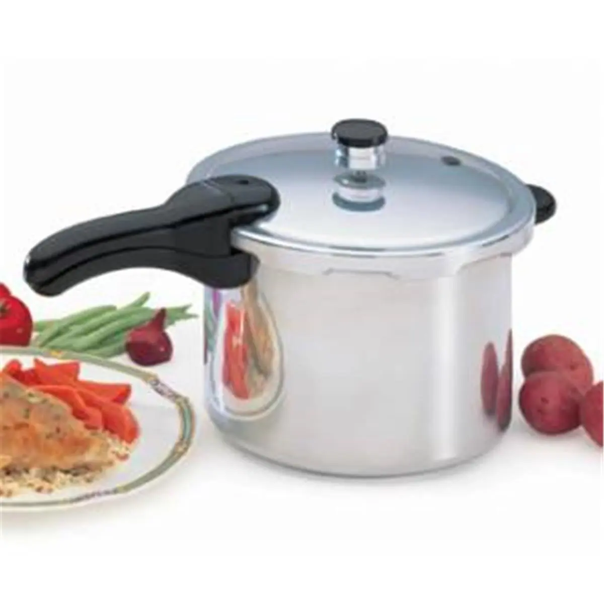 PRESTO 01264 6-Qt Aluminum Pressure Pot - Home Kitchenware Cookware with Secure Cover, Cooking Rack, Pressure Regulator