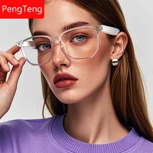 Bluetooth-compatible with Dual Boards, Magnetic Charging, Classic Transparent Tr90 Frame, Lightweight Durable Glasses, High-Quality Student Gift, Holiday Present, Multifunctional Smart Glasses