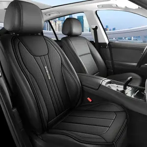Car Front & Rear Seat Cushions, PU Leather Stitched Fabric, Wing Design, Back Support, Leg Rest, Ergonomic Design, Durable Comfort, Automotive Interior Cushion