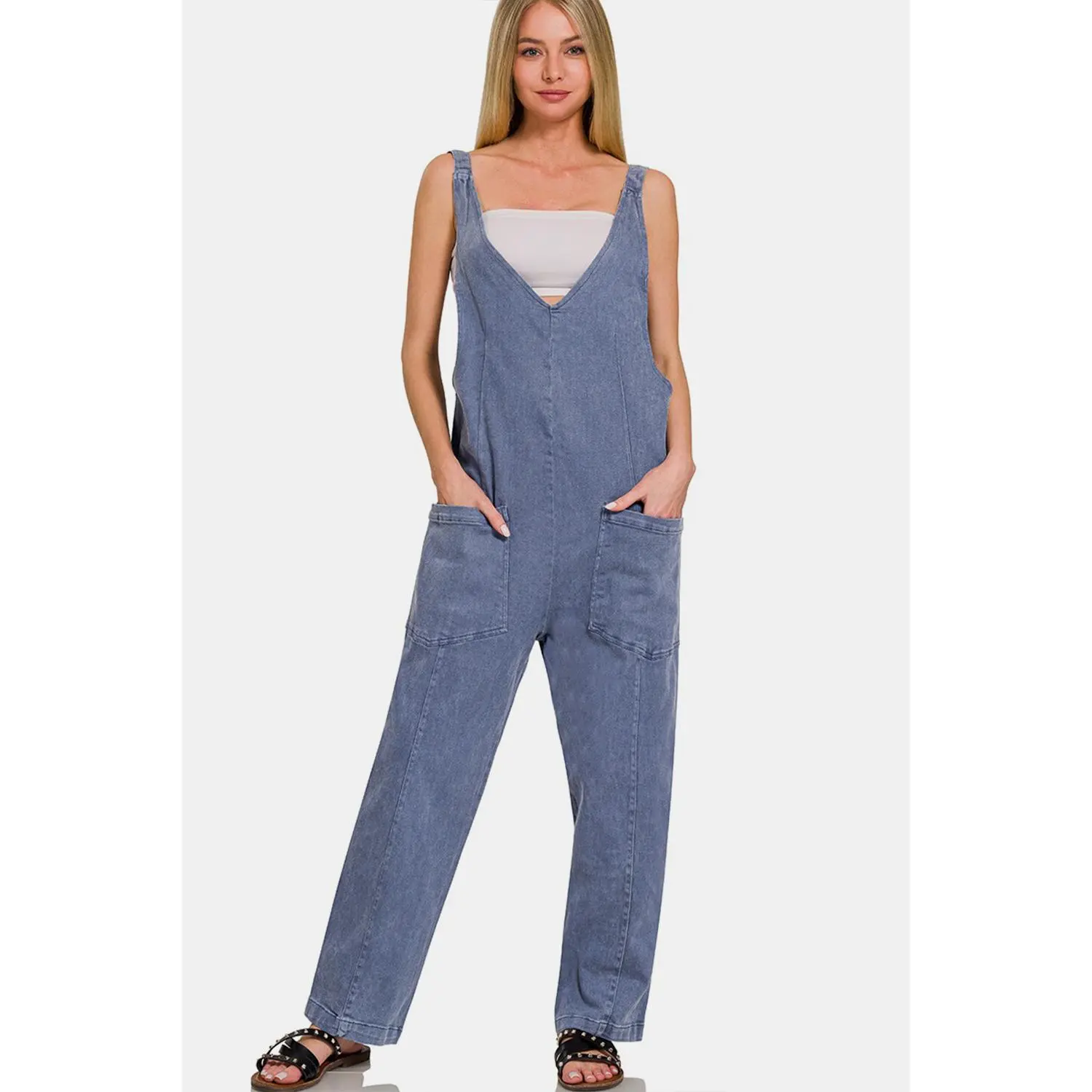 Zenana Pocketed Wide Strap Jumpsuit Comfort Fashion