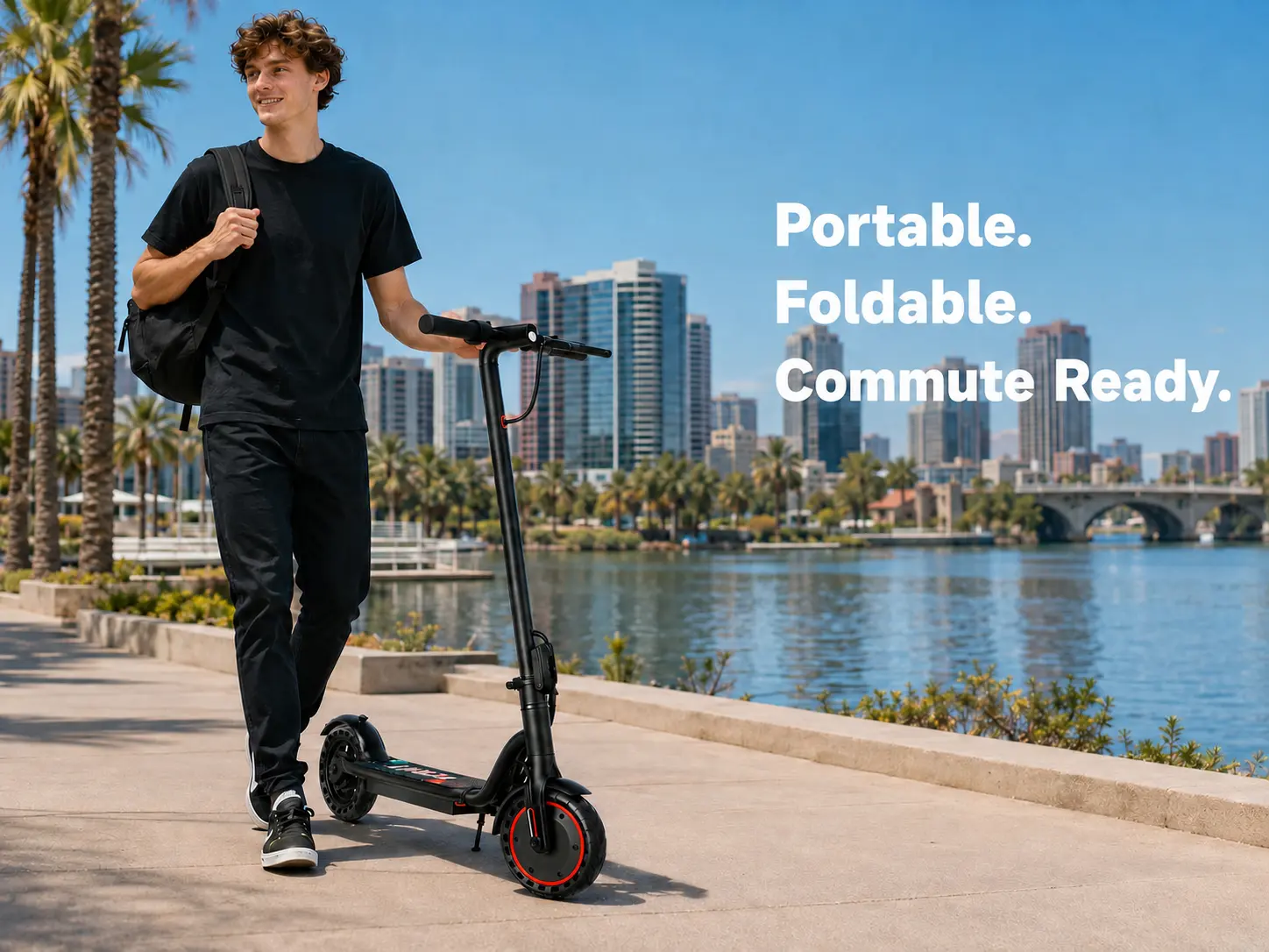 SummerWins Foldable Electric Scooter for Adults, 350W Brushless Motor, 19MPH Max Speed, 15 Miles Range, 15% Hill Climbing, Smart LED Display & Bluetooth APP Control, Portable Commuter E-Scooter for Teens & Office Workers