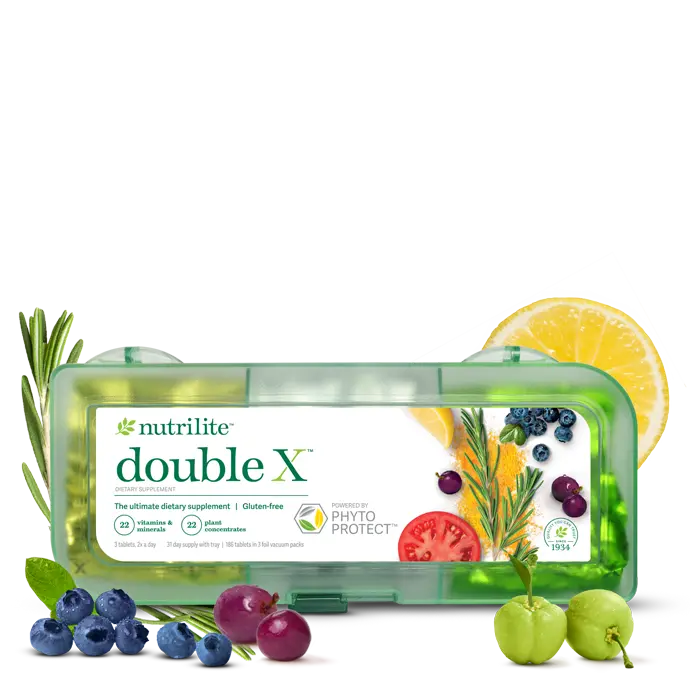 Nutrilite Double X Vitamin/Mineral/Phytonutrient Supplement - 31-Day Supply with 3-Compartment Case