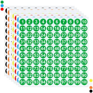 Colorful Round Number Stickers Waterproof Adhesive Labels for Pants Clothes Shoes Size Marking Random Colors