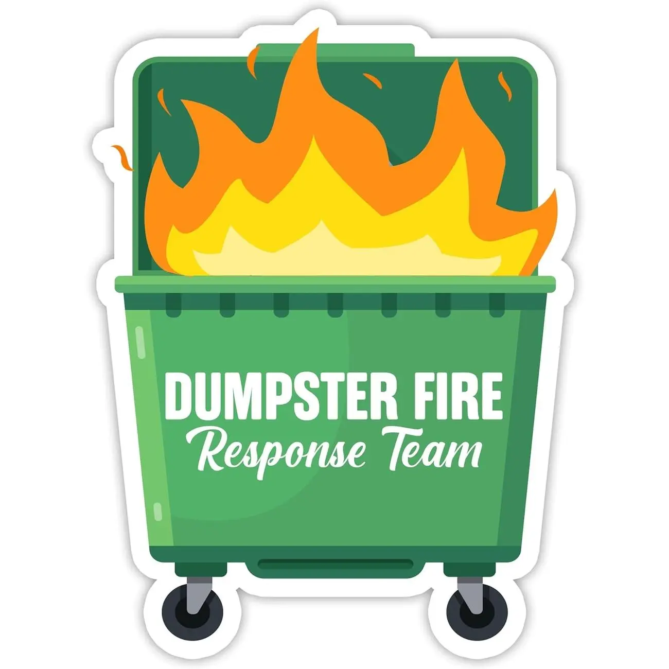 Dumpster Fire Response Team Sticker Funny Dumpster Fire Bookish Sticker Funny Kindle Hard Hat Waterproof Die-Cut Vinyl Sticker for Water Bottle Laptop Phone for Friend Coworker Dad Mom 7