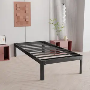 Aardhen 14-Inch Metal Platform Bed Frame with Round Corner Legs, 3000 LBS Heavy-Duty Steel Slats, Noise-Free, No Box Spring Needed, Easy Assembly, Space-Maximizing, Maximize Space