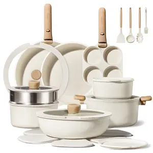 [Official]CAROTE 26pcs Nonstick Detachable Cookware Set, Pots and Pans Set, Dishwasher Safe