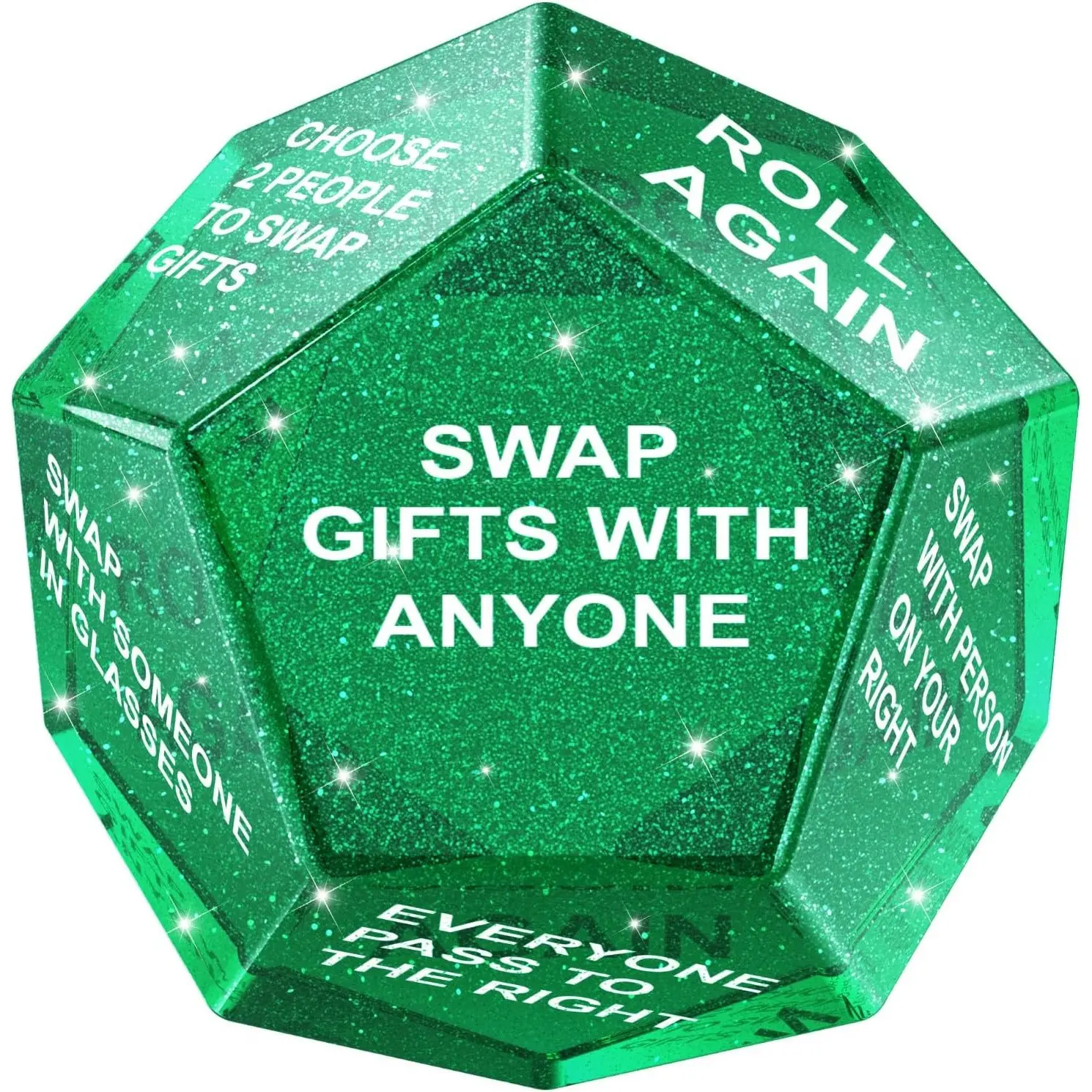 Sparkling Santa Claus Gift Exchange Dice, Party Gift Exchange Dice, Christmas Stocking Stuffers, Snowflake Exchange Game, 12-sided dice, perfect for holiday parties, family gatherings, and office events.