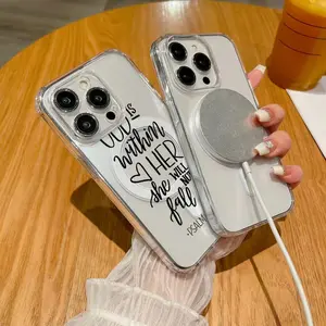 The God in her heart will not fallPattern Anti-drop high-transparency material two-in-one back panel acrylic, edge TPU for iPhone16 15 14 13 cases-51YKL017