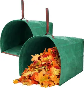 2 Pack 53 Gallon  Yard  Bags, Dustpan-Type Lawn Bags, Collapsible Heavy Duty Leaf Bags, Standable Garden  Bags for Collecting Leaves, Lawn Grass, Clippings and Branches