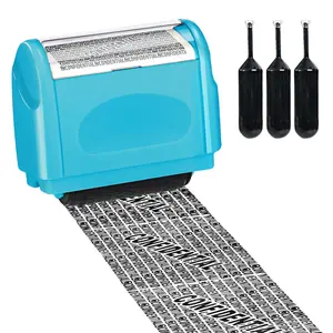Identity Theft Protection Roller Stamp for Hiding Sensitive Information, Wide Confidential Stamp with 3 Ink Refill, Security Stamp Roller for Identity Theft Prevention, Blocking Out Privacy Information and Guard Your Address and ID
