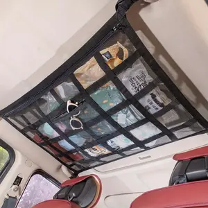 Car roof mesh bag Car roof mesh Car roof storage net Breathable net double-layer car storage bag Vehicle Accessories