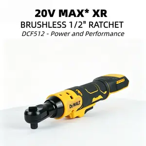 DEWALT DCF512 Cordless Ratchet Wrench 3/8-Inch Square Drive 20V MAX XR Brushless Motor 95Nm 70 Ft-Lbs Max Torque Compact Power Tool for Automotive Mechanics Maintenance and Narrow Space Bolt Assembly with LED Light