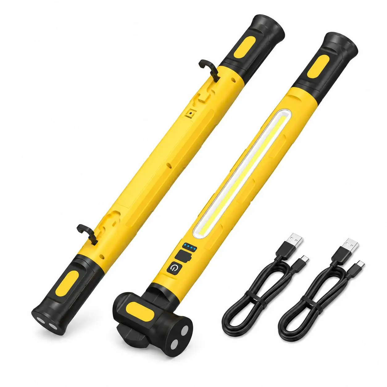 Work Light Bar (5 Light Modes), 3000LM LED Magnetic Light Bar with Hooks, 5200mAh Cordless Rechargeable Hood Light, Single Pack, Ideal for Mechanic, Car Repair & Garage Use