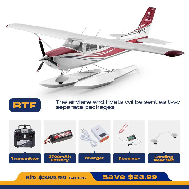 FMS Hobby 1500mm Cessna 182 RTF Civil Model Airplane with Float, FMS RC Plane, Remote Control Aircraft, RC Aircraft