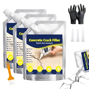 Concrete Crack Filler 3-Pack, Gray Self-Leveling Cement Crack Filler,  Quick-Dry Sealant for Driveway, Foundation, Patio, Walkway & Outdoor Concrete Repair