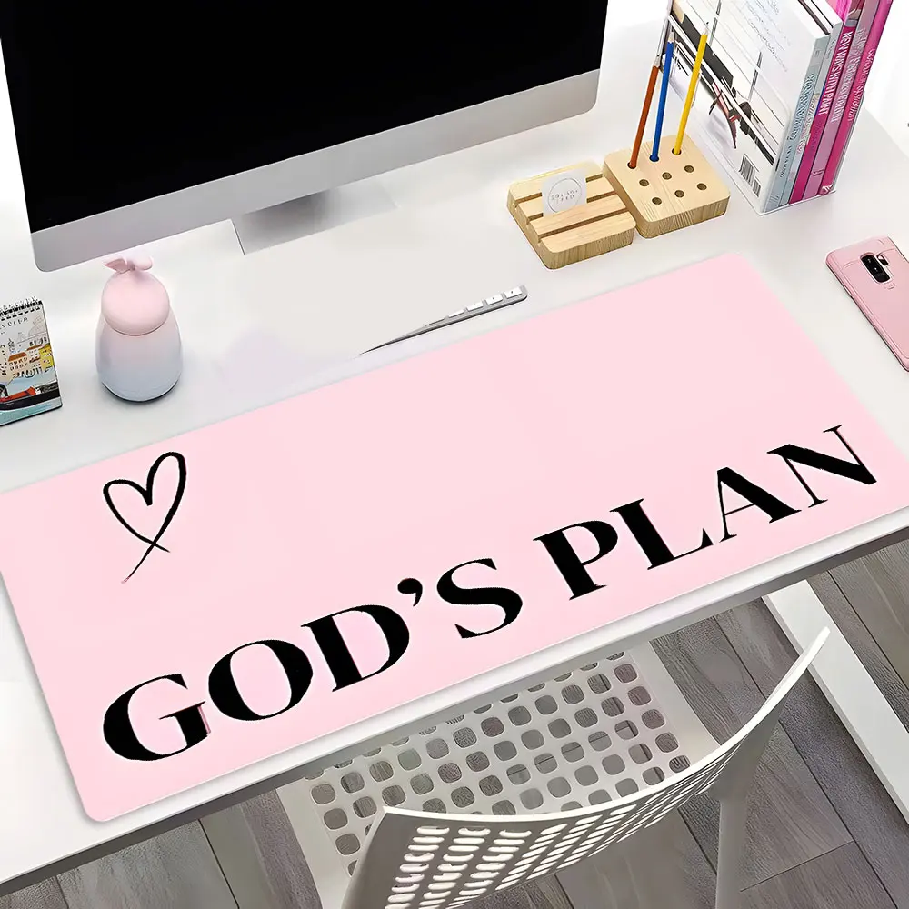 GOD'S PLAN Heart Large Gaming Mouse Pad,Aesthetic Desktop Protection Pad,Washable Rubber Pad Non-Slip Lock Edge Multi-Size Mouse Pad Suitable For Home Office,Office Desk Accessories,Desktop Accessory,Gift,Office Supplies,Computer Accessories For Desk
