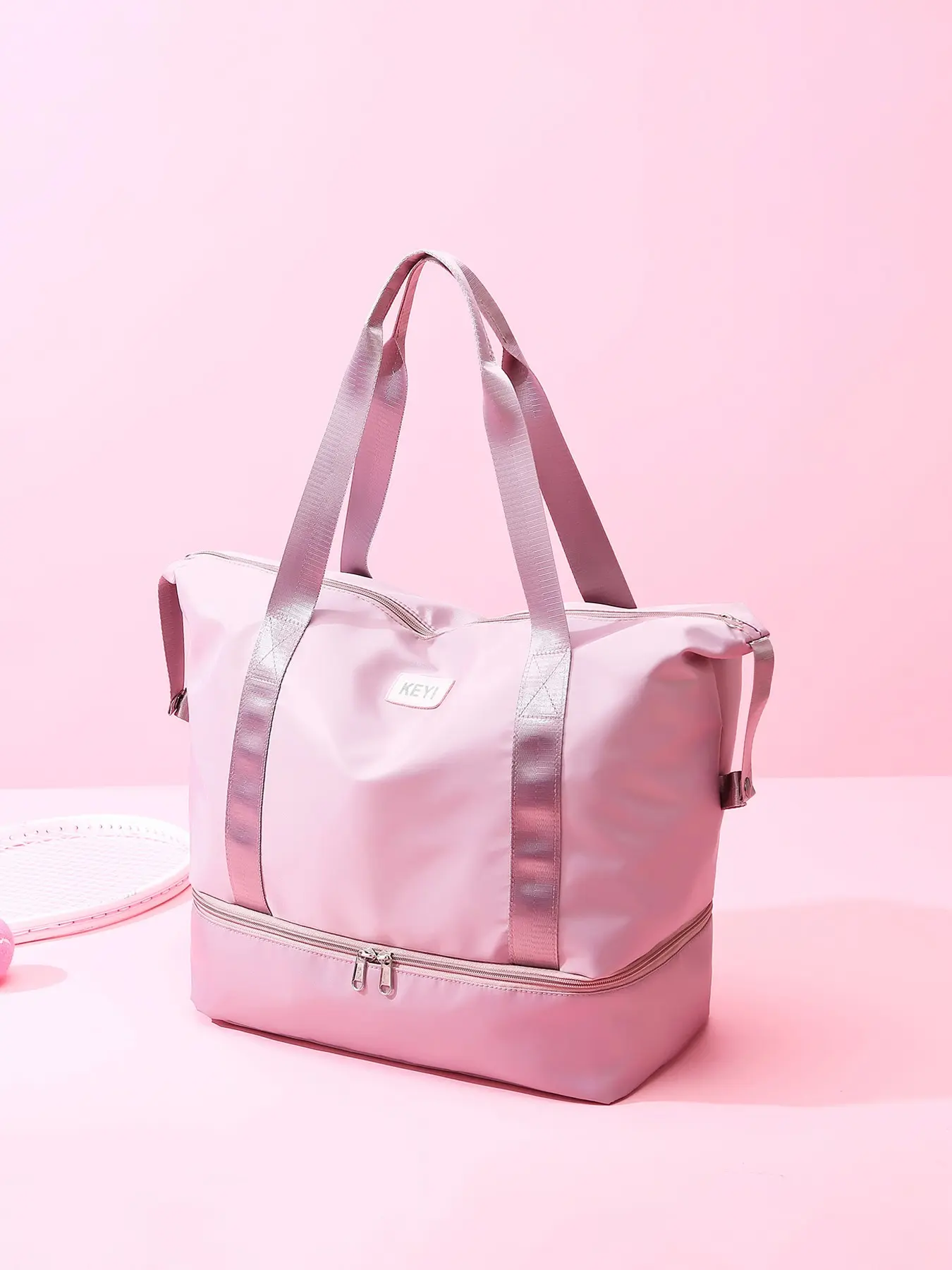 1pc  Women's travel tote bag, large capacity solid color handbag, shoulder bag, fashionable and versatile, casual and simple, suitable for traveling and business trips, portable women's tote bag, Lightweight travel bag